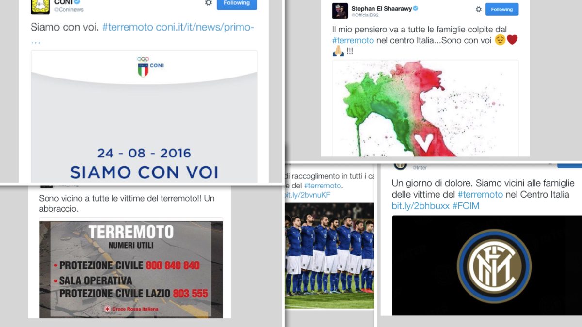 Galleria foto 'Terremoto, il cordoglio nel mondo dello sport' - foto 1