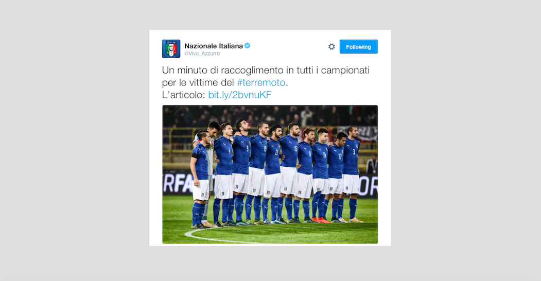 Galleria foto 'Terremoto, il cordoglio nel mondo dello sport' - foto 30