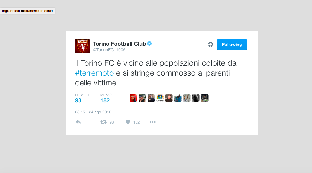 Galleria foto 'Terremoto, il cordoglio nel mondo dello sport' - foto 4