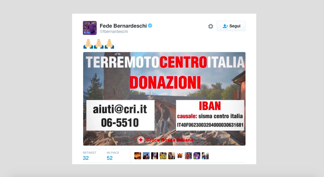 Galleria foto 'Terremoto, il cordoglio nel mondo dello sport' - foto 12