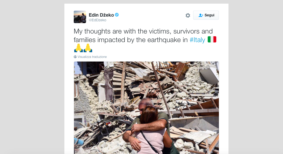 Galleria foto 'Terremoto, il cordoglio nel mondo dello sport' - foto 13