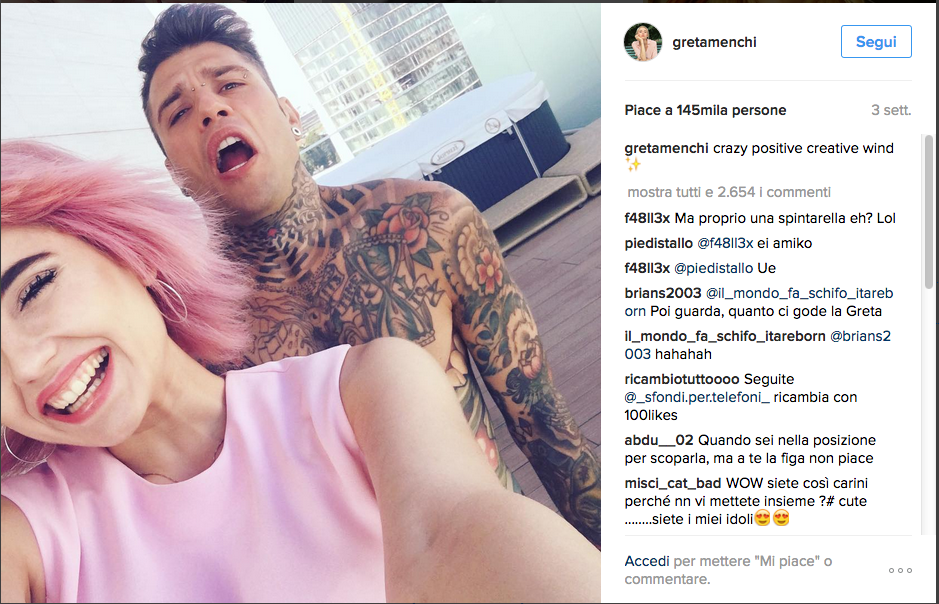 Fedez, la nuova fiamma è Greta Menchi