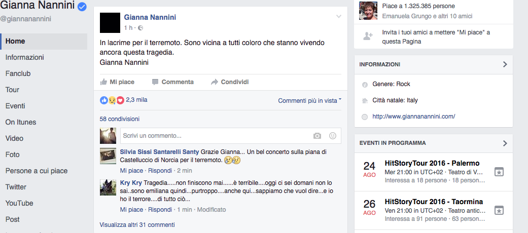 Terremoto, la solidarietà vip corre sui social network Terremoto, la solidarietà vip corre sui social network