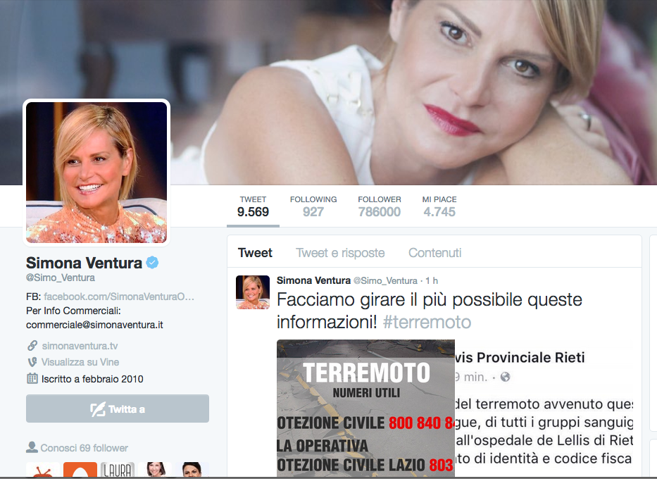 Terremoto, la solidarietà vip corre sui social network Terremoto, la solidarietà vip corre sui social network