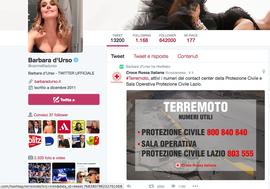 Terremoto, la solidarietà vip corre sui social network Terremoto, la solidarietà vip corre sui social network