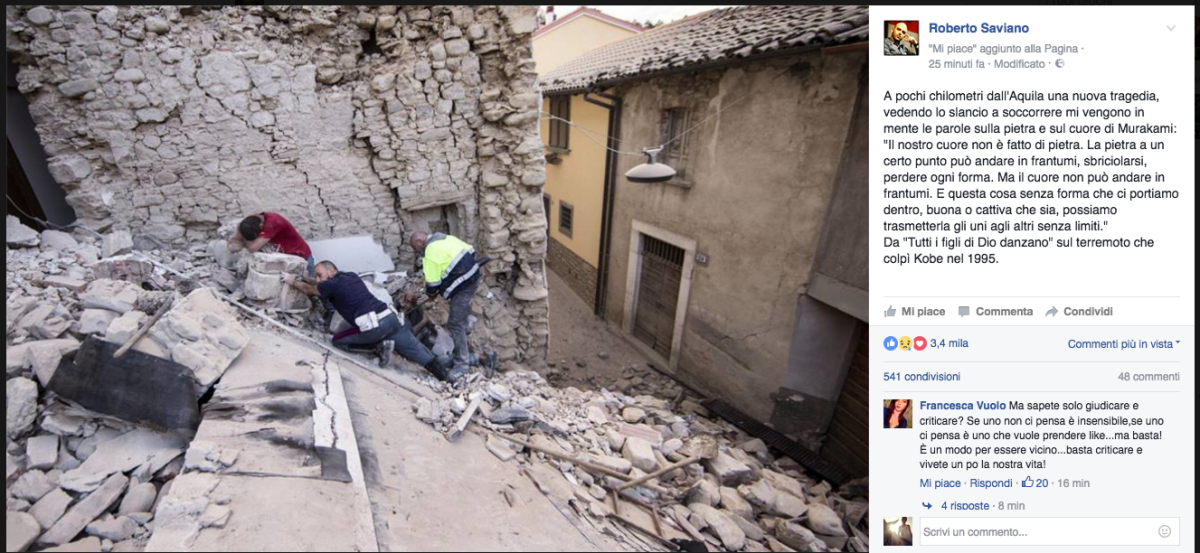 Terremoto, la solidarietà vip corre sui social network Terremoto, la solidarietà vip corre sui social network