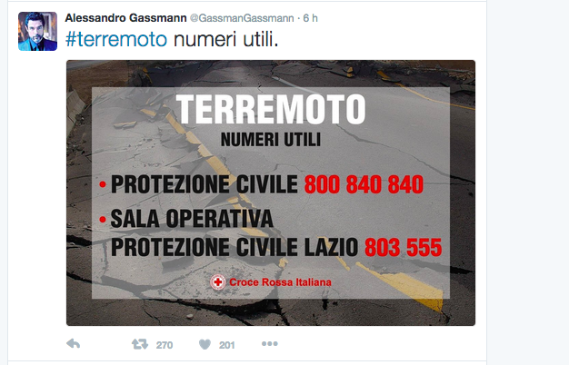 Terremoto, la solidarietà vip corre sui social network Terremoto, la solidarietà vip corre sui social network
