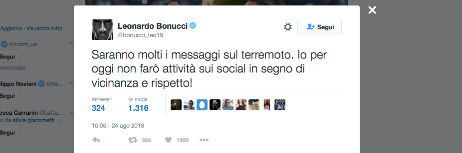 Terremoto, la solidarietà vip corre sui social network Terremoto, la solidarietà vip corre sui social network