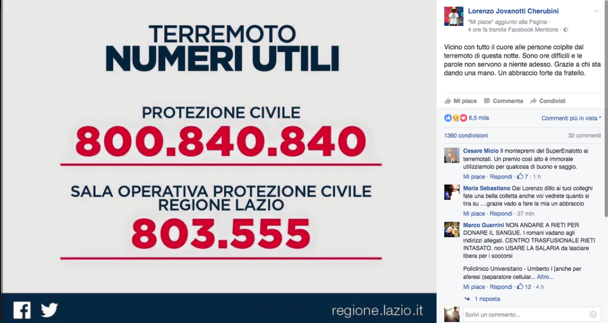 Galleria foto 'Terremoto, la solidarietà vip corre sui social network' - foto 31