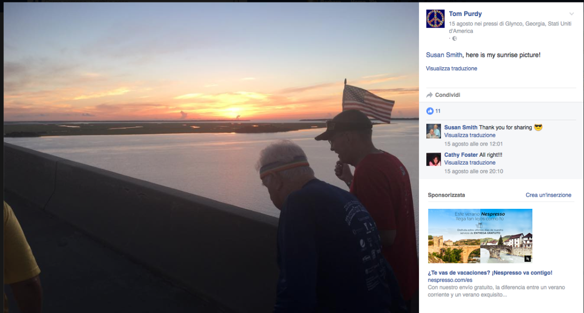 Ha 93 anni il veterano che ha attraversato gli USA a piedi