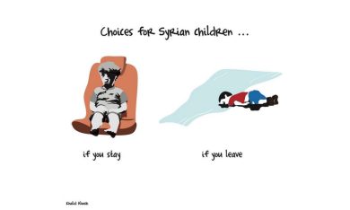 Omran e Aylan, in una vignetta i due bambini simbolo della guerra in Siria