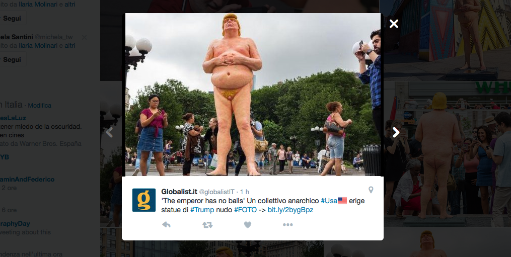 Donald Trump, spuntano le statue di nudo in giro per gli States Donald Trump, spuntano le statue di nudo in giro per gli States