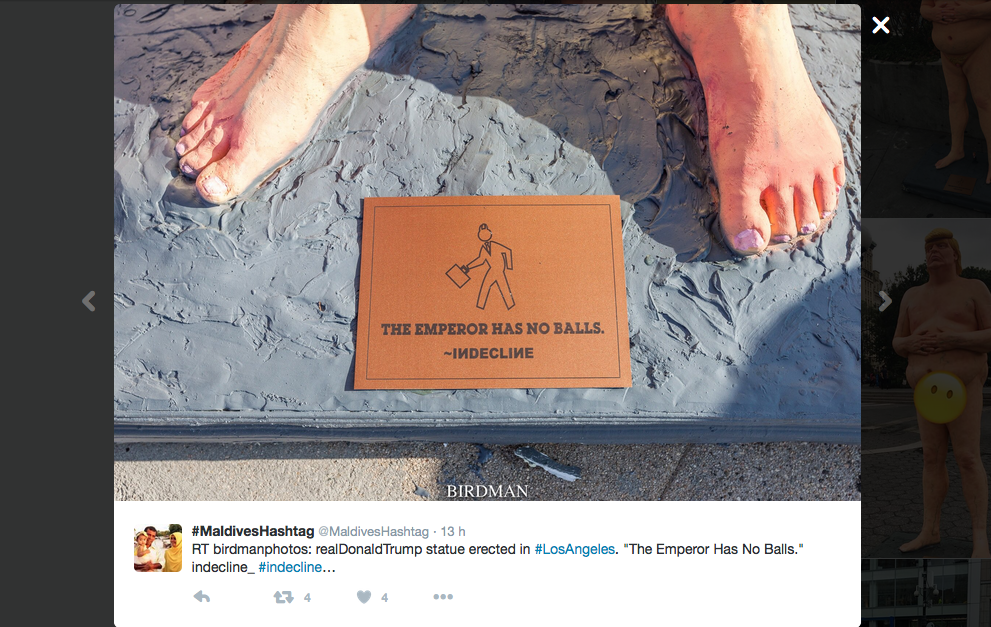 Donald Trump, spuntano le statue di nudo in giro per gli States Donald Trump, spuntano le statue di nudo in giro per gli States