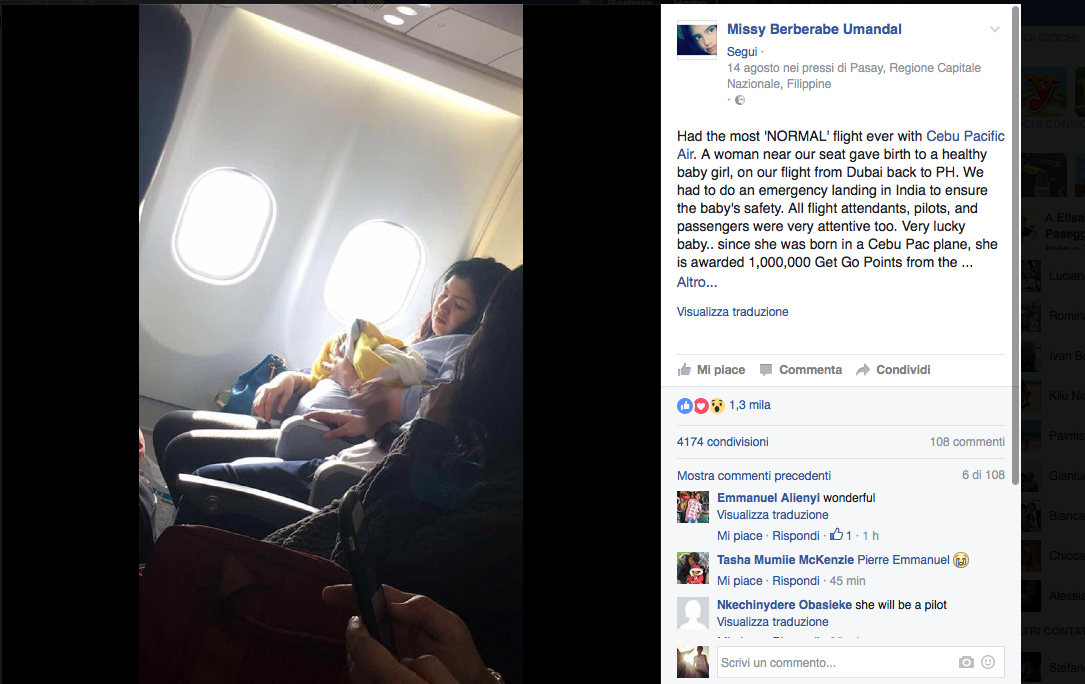 Bimba nasce in volo: un milione di miglia gratis per la piccola Haven Bimba nasce in volo: un milione di miglia gratis per la piccola Haven