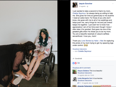 La sposa in sedia a rotelle cammina fino all’altare