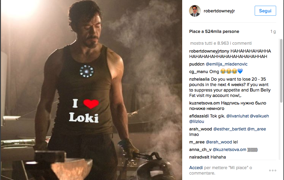 Tom Hiddleston sbarca su Instagram Tom Hiddleston sbarca su Instagram