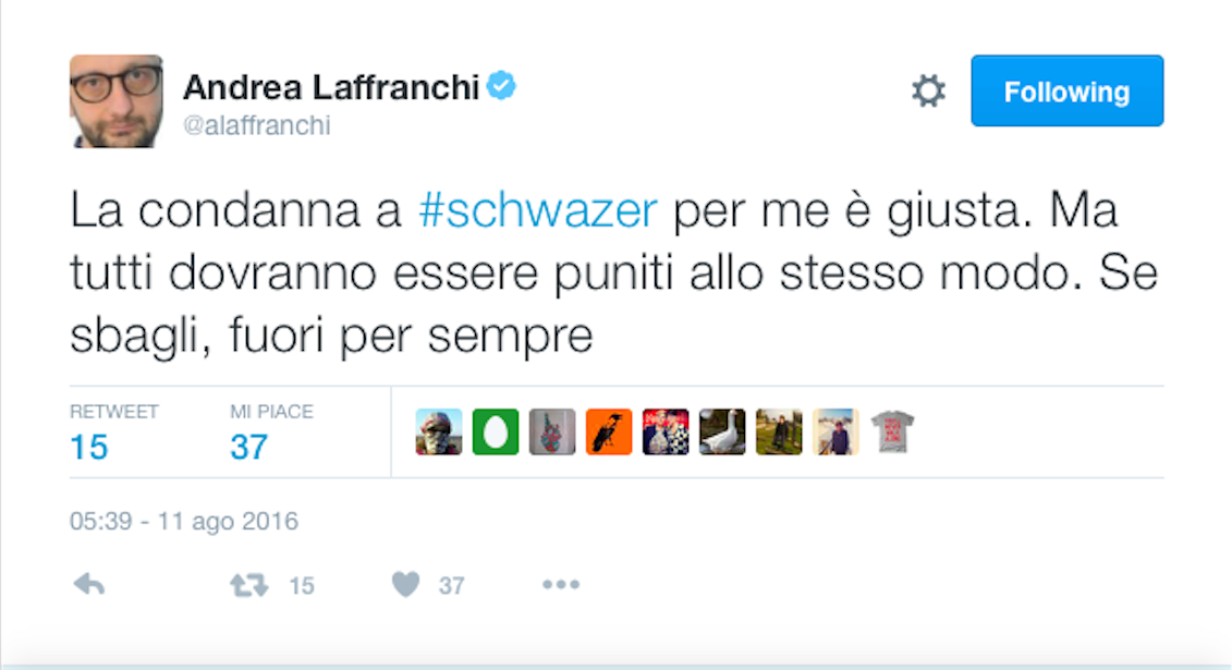 Caso Schwazer: colpa o complotto? Le reazioni di vip e tifosi Caso Schwazer: colpa o complotto? Le reazioni di vip e tifosi
