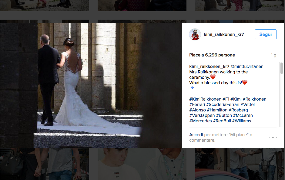 Kimi Raikkonen, matrimonio in Toscana Kimi Raikkonen, matrimonio in Toscana