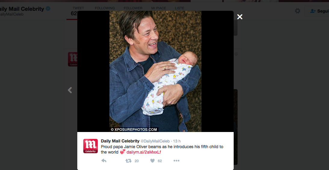 Jamie Oliver padre per la quinta volta Jamie Oliver padre per la quinta volta