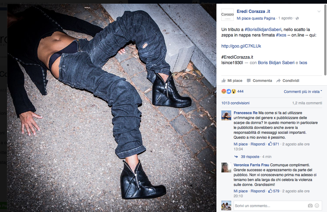 Negozio di scarpe usa il femminicidio per lo spot pubblicitario Negozio di scarpe usa il femminicidio per lo spot pubblicitario