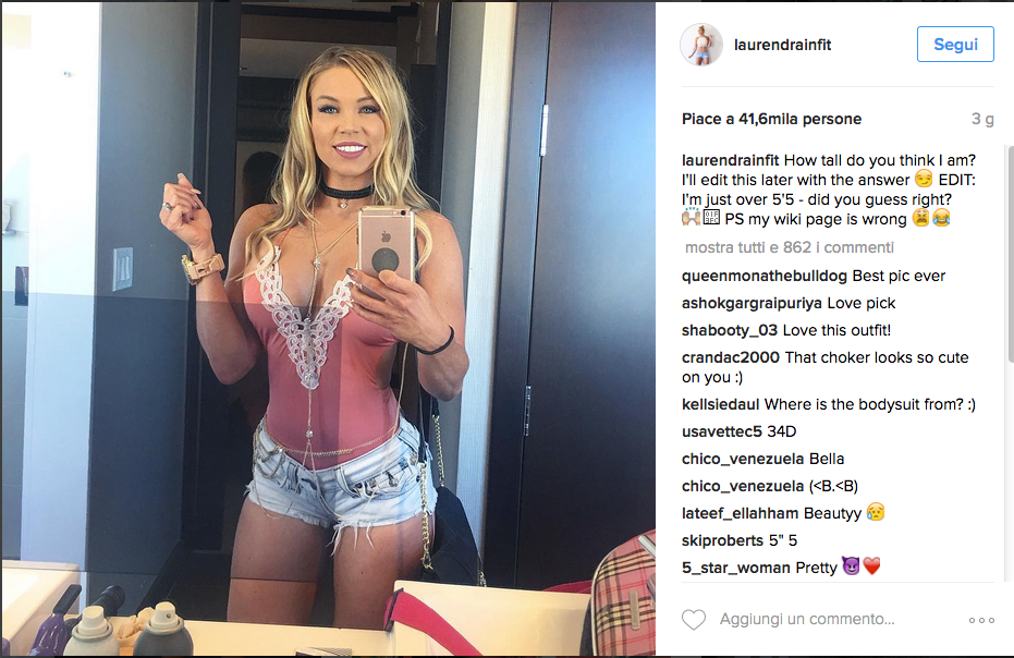 Lauren Drain, la guru del fitness che piace a Instagram