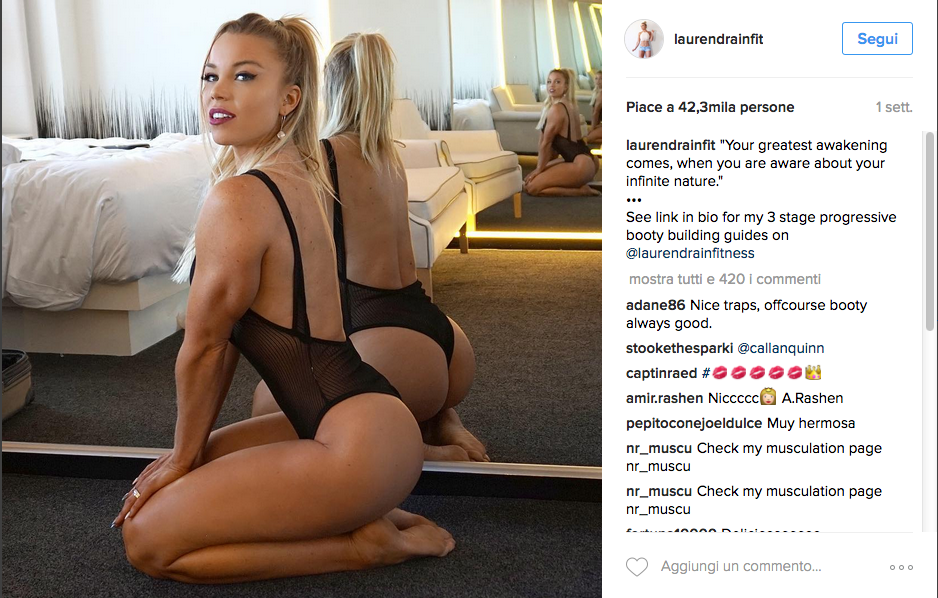 Lauren Drain, la guru del fitness che piace a Instagram