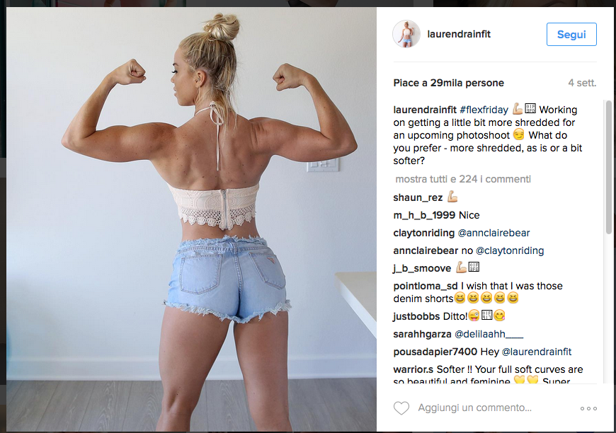 Lauren Drain, la guru del fitness che piace a Instagram