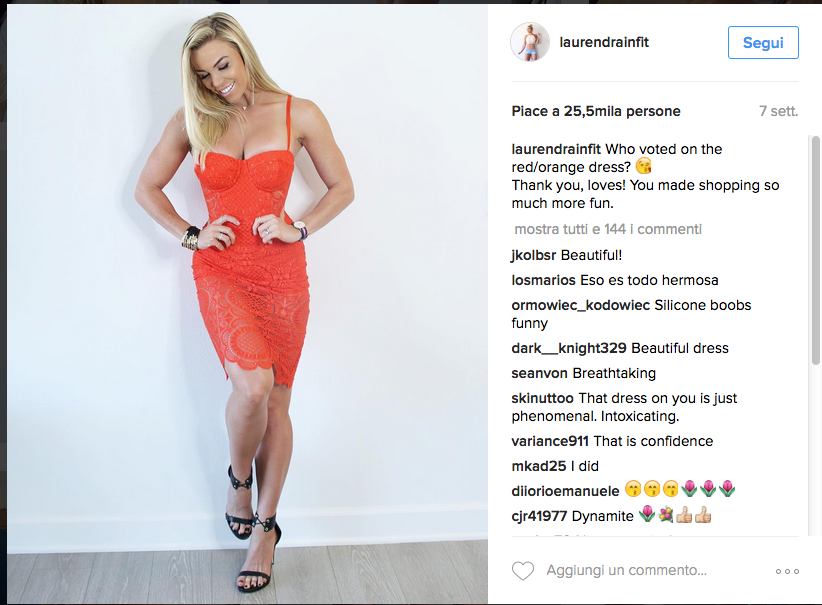 Lauren Drain, la guru del fitness che piace a Instagram