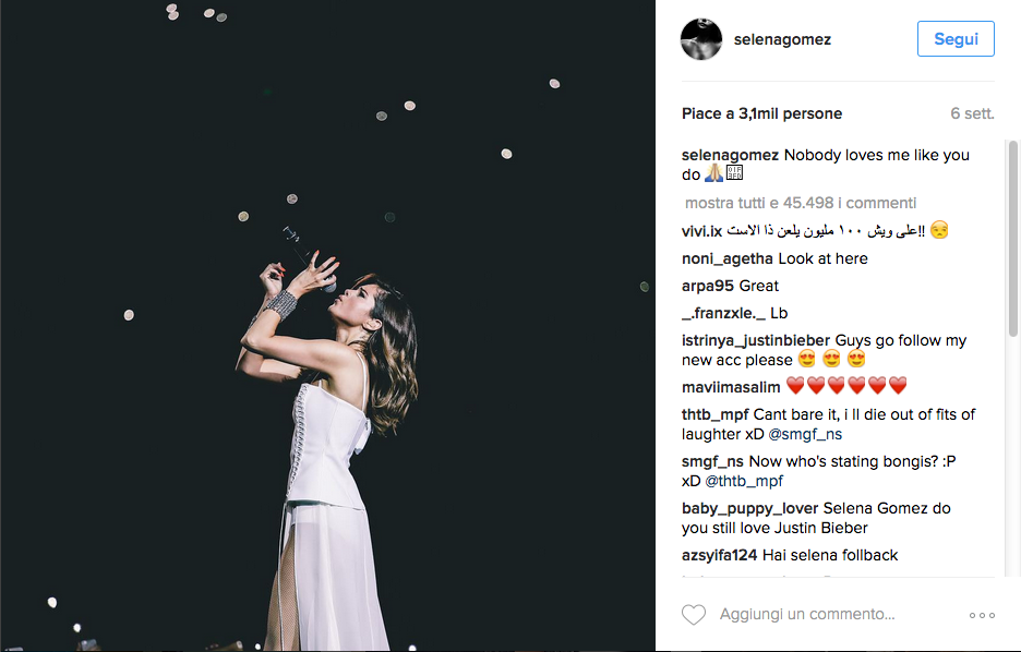 Selena Gomez da record: 100 milioni di follower su Instagram Selena Gomez da record: 100 milioni di follower su Instagram