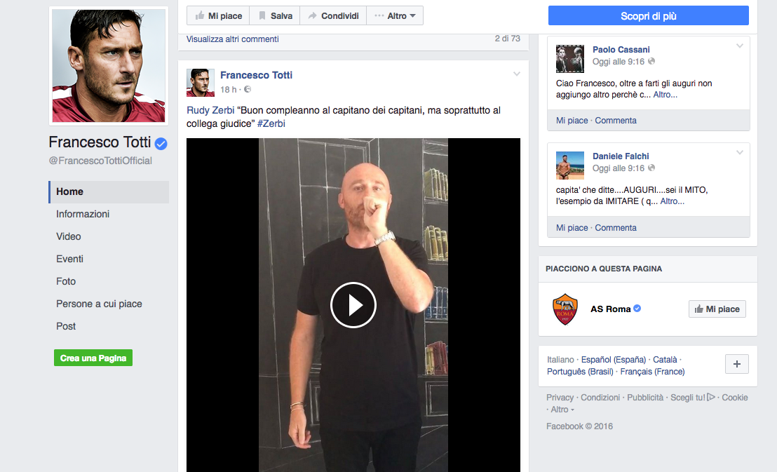 #Totti40: 300 vip e decine di auguri per il compleanno del Capitano #Totti40: 300 vip e decine di auguri per il compleanno del Capitano