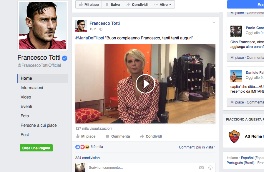 #Totti40: 300 vip e decine di auguri per il compleanno del Capitano #Totti40: 300 vip e decine di auguri per il compleanno del Capitano