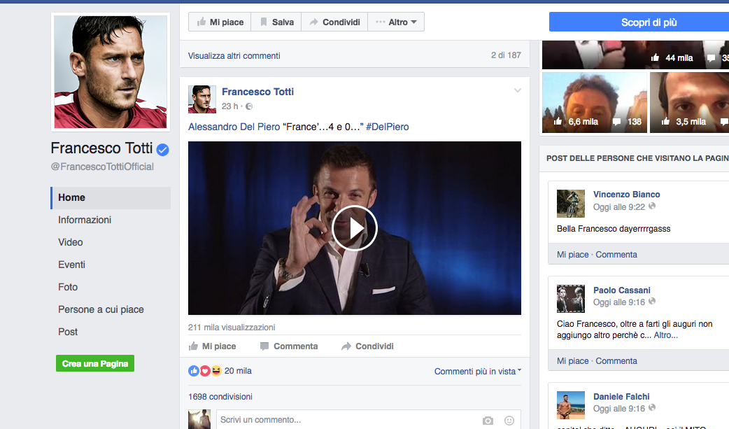 #Totti40: 300 vip e decine di auguri per il compleanno del Capitano #Totti40: 300 vip e decine di auguri per il compleanno del Capitano