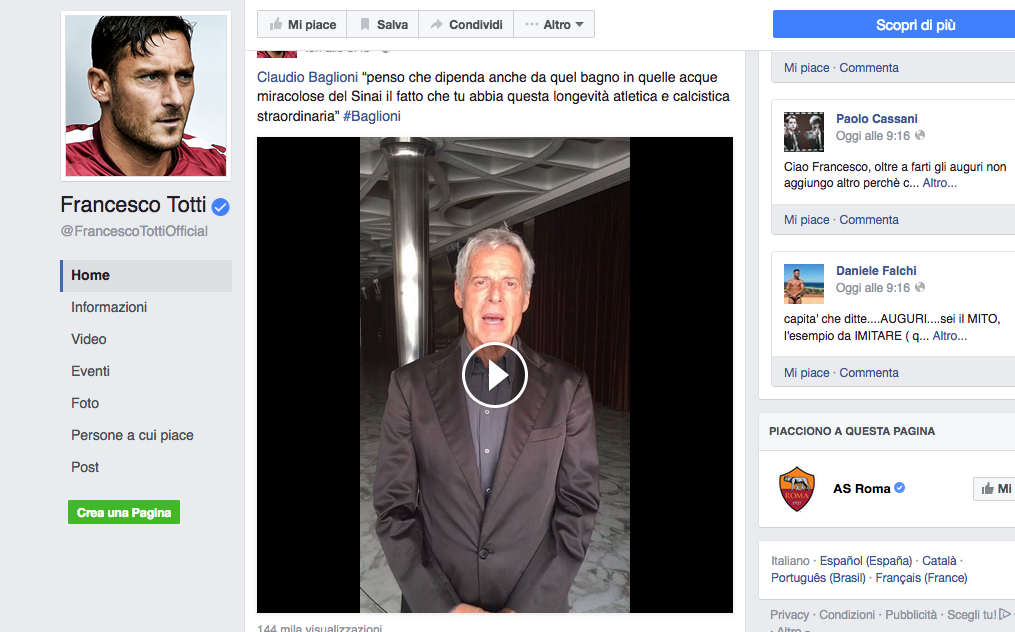 #Totti40: 300 vip e decine di auguri per il compleanno del Capitano #Totti40: 300 vip e decine di auguri per il compleanno del Capitano