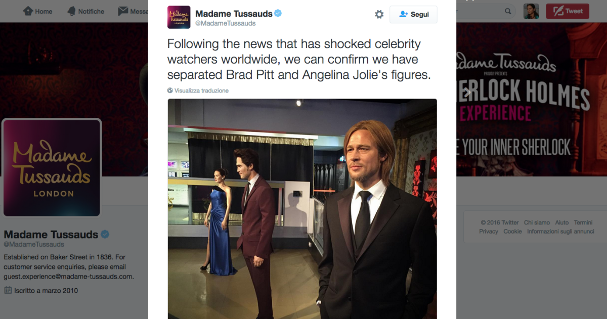 Galleria foto 'Brad Pitt e Angelina Jolie separati anche al Museo Madame Tussauds' - foto 4