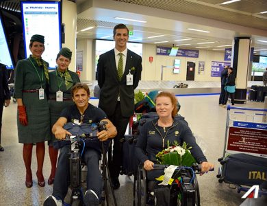 Paralimpiadi 2016: Alitalia saluta l’arrivo degli atleti a Fiumicino