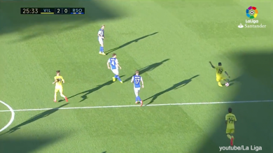 Sansone: gol da metà campo con il Villareal | video