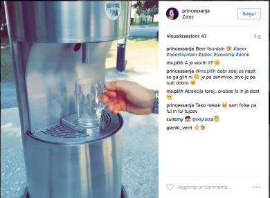 In Slovenia è stata inaugurata la prima fontana di birra in Europa