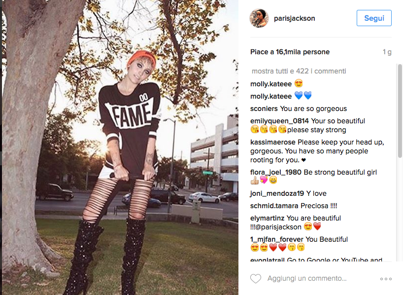 Paris Jackson: “Gli haters mi hanno spinta al suicidio”