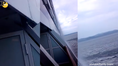 Nave da crociera si inclina. Panico a bordo | video