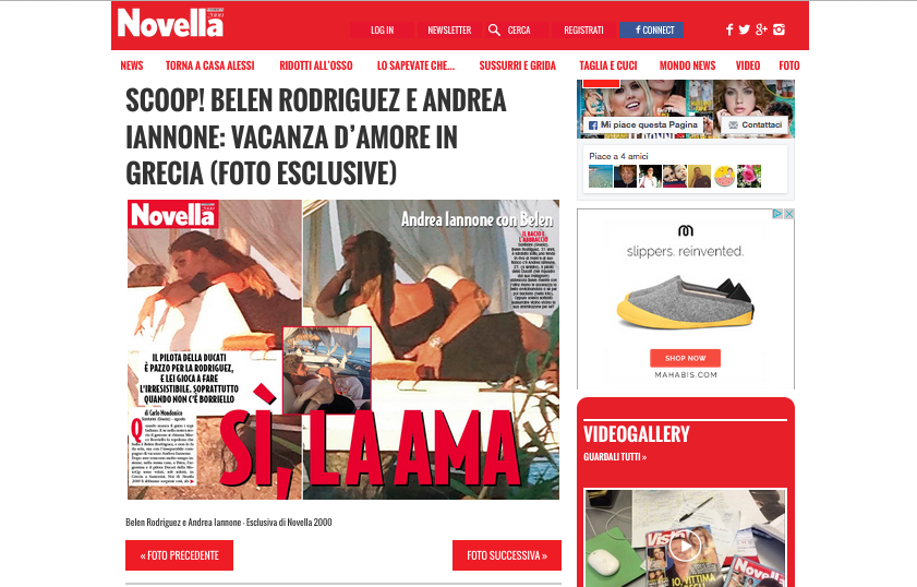 Belén Rodriguez e Andrea Iannone, fuga romantica in Grecia Belén Rodriguez e Andrea Iannone, fuga romantica in Grecia