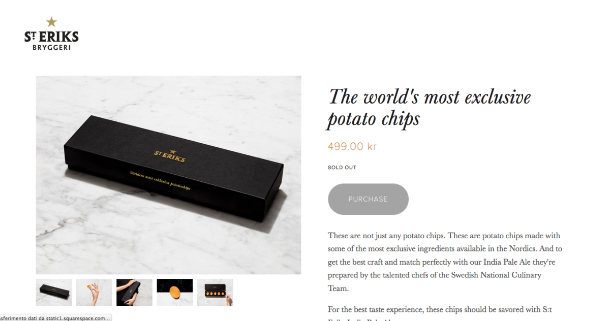 Vengono dalla Svezia le più costose patatine del mondo Vengono dalla Svezia le più costose patatine del mondo