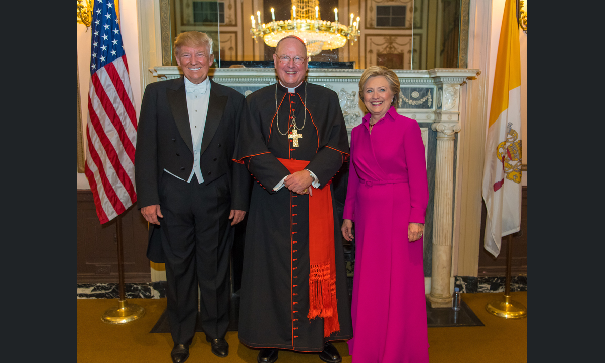 USA, Clinton e Trump alla “cena ironica” col cardinale Nolan