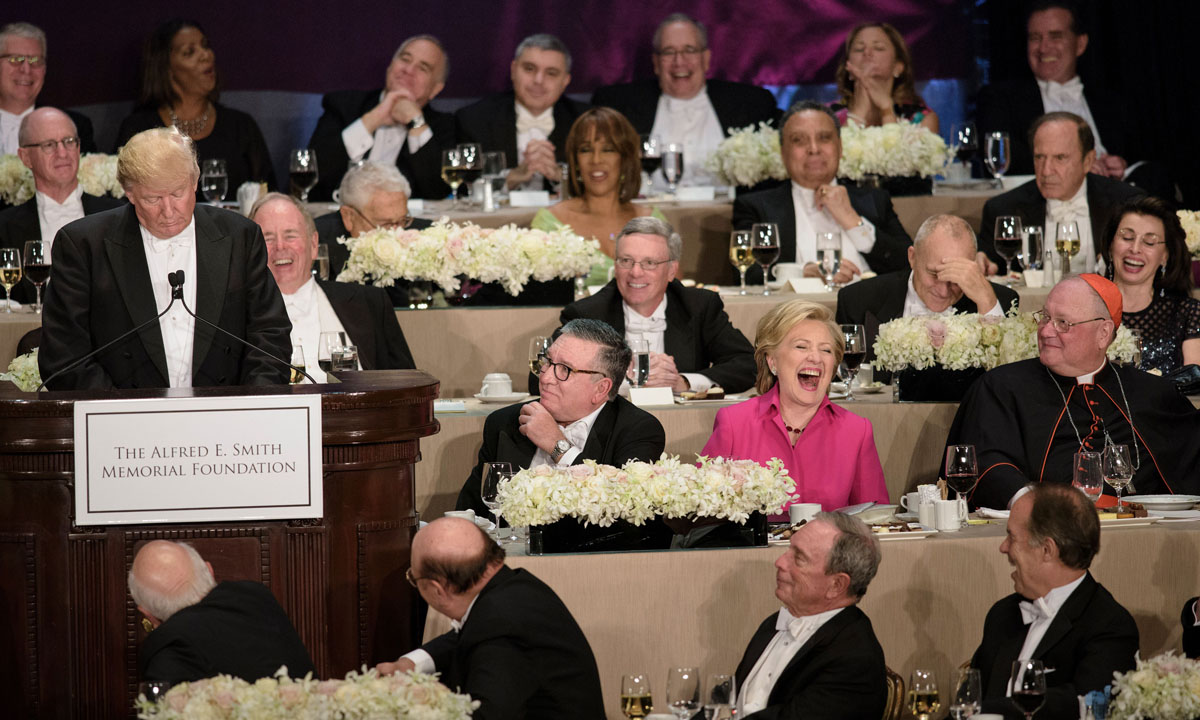 USA, Clinton e Trump alla “cena ironica” col cardinale Nolan