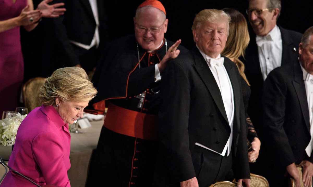 USA, Clinton e Trump alla “cena ironica” col cardinale Nolan