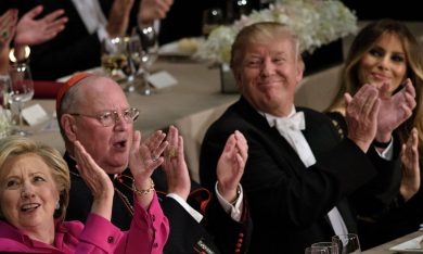 USA, Clinton e Trump alla “cena ironica” col cardinale Nolan