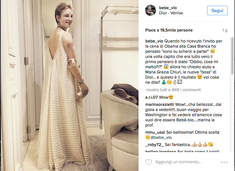 Beatrice Vio in Dior alla Casa Bianca