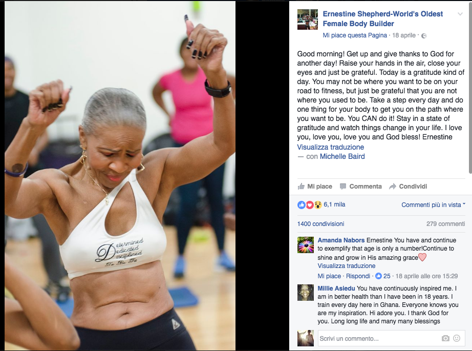 Ha 80 anni la body buider più anziana del mondo Ha 80 anni la body buider più anziana del mondo