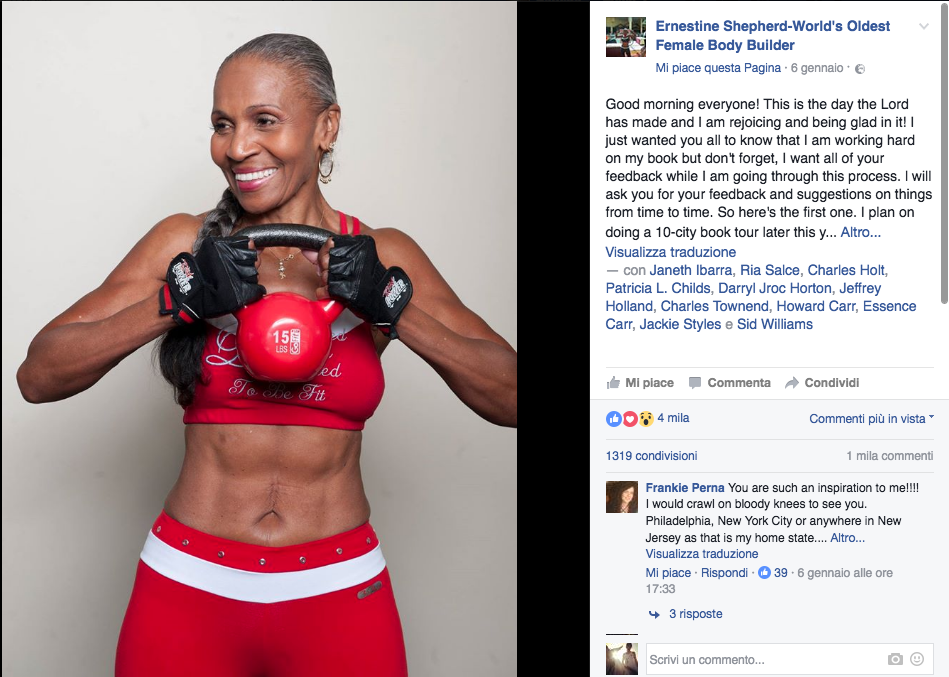 Ha 80 anni la body buider più anziana del mondo Ha 80 anni la body buider più anziana del mondo