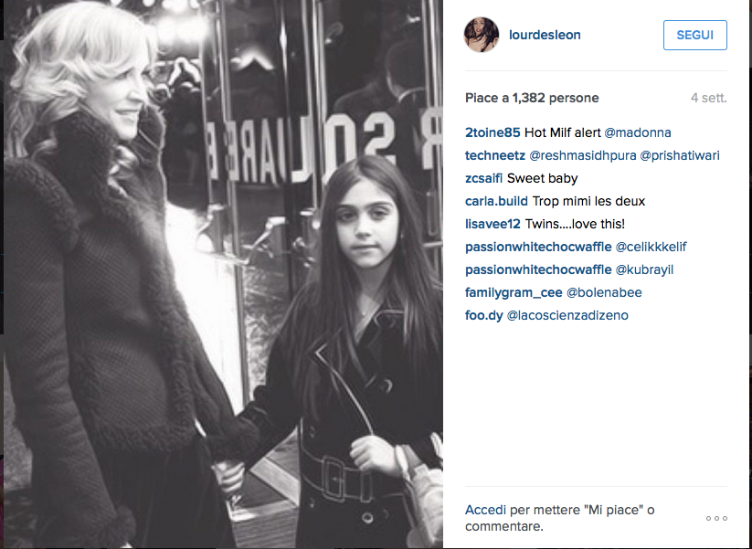 Lourdes: selfie hot per la figlia di Madonna