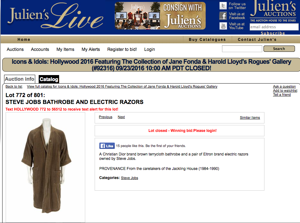 Steve Jobs, all’asta numerosi memorabilia Steve Jobs, all’asta numerosi memorabilia